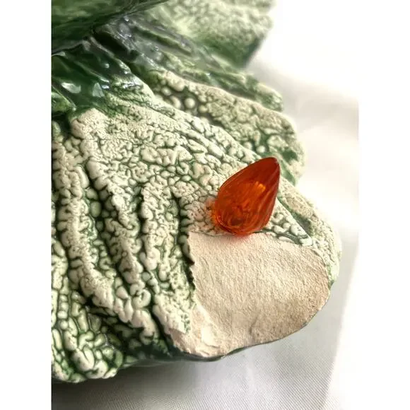 Vintage Ceramic Christmas Tree Green with White Snow Accent 13" Tall READ as is - Picture 4 of 14